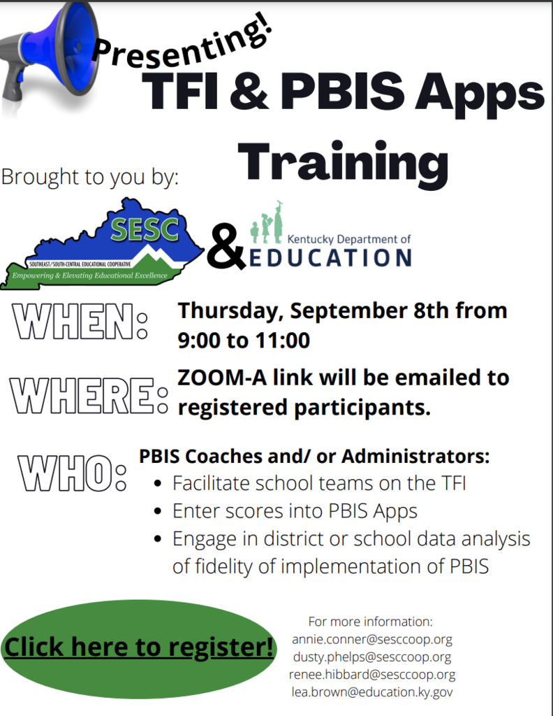 flyer for TFI & PBIS Apps