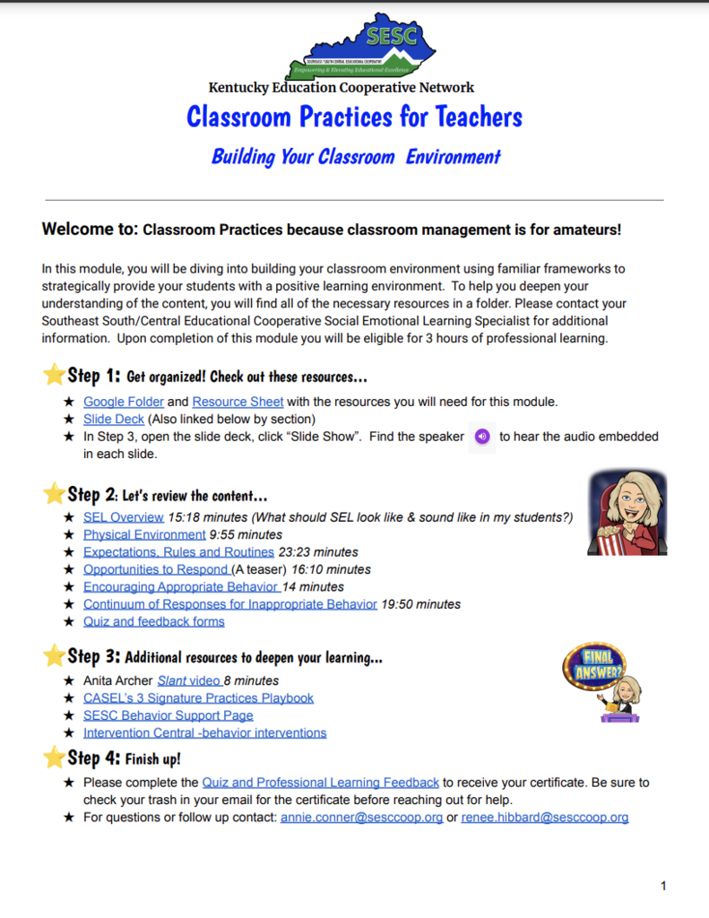 Classroom Practices for Teachers flyer