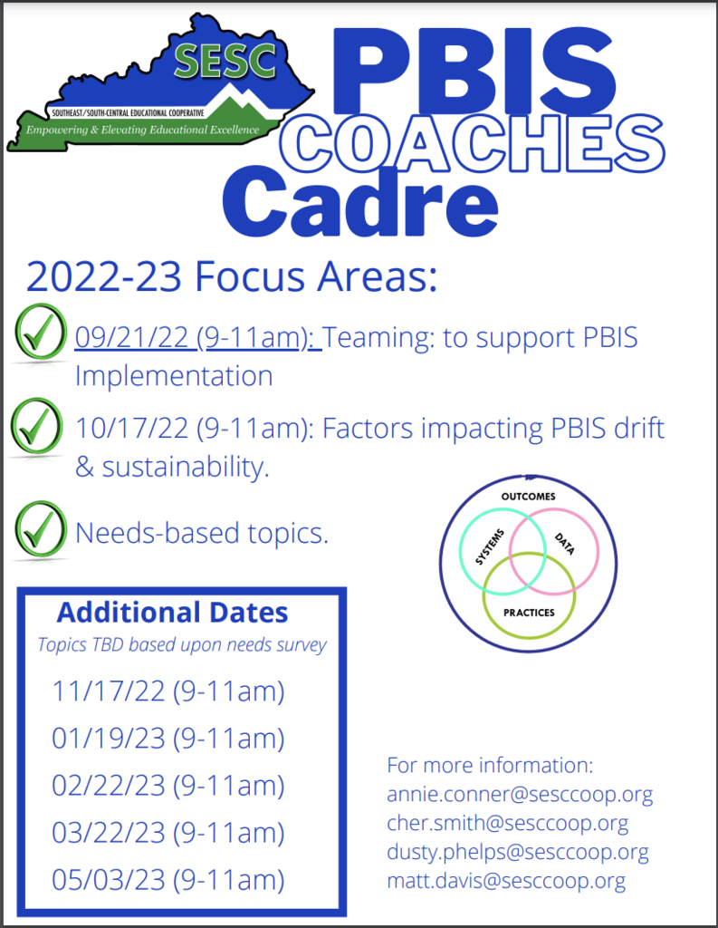 PBIS Coaching Cadre flyer