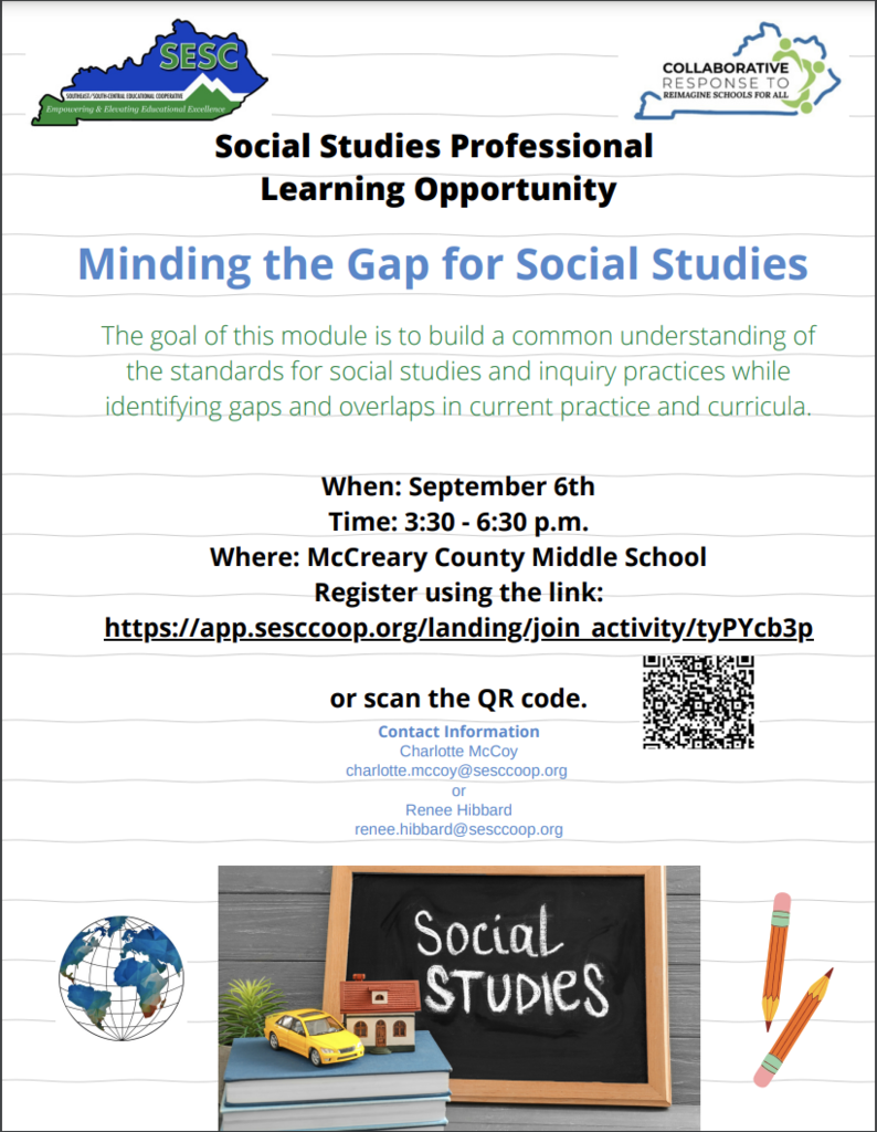 Minding the Gap for Social Studies flyer