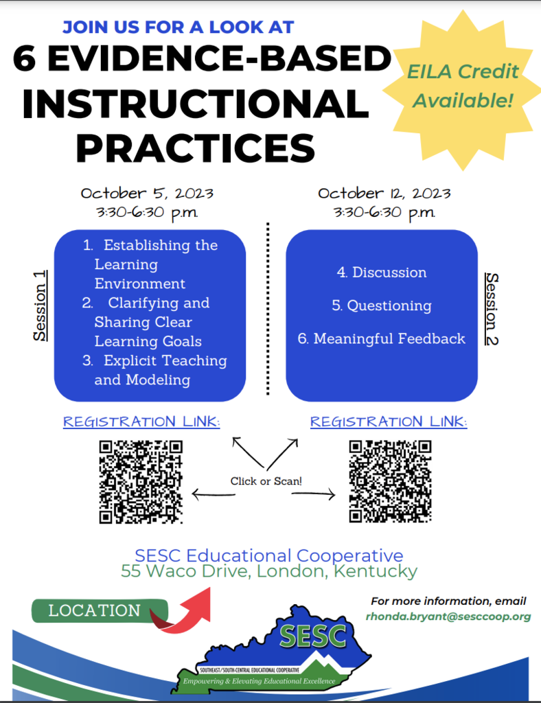 6 evidence based instructional practices