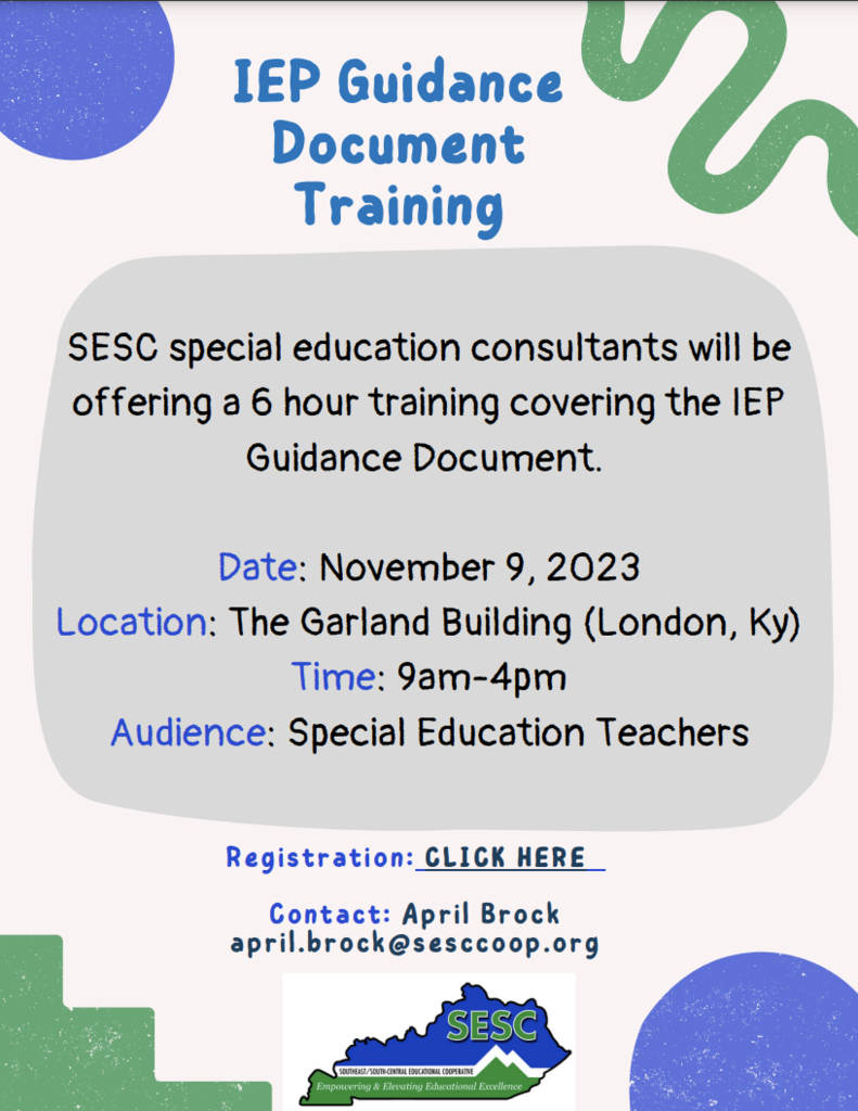 IEP guidance document training